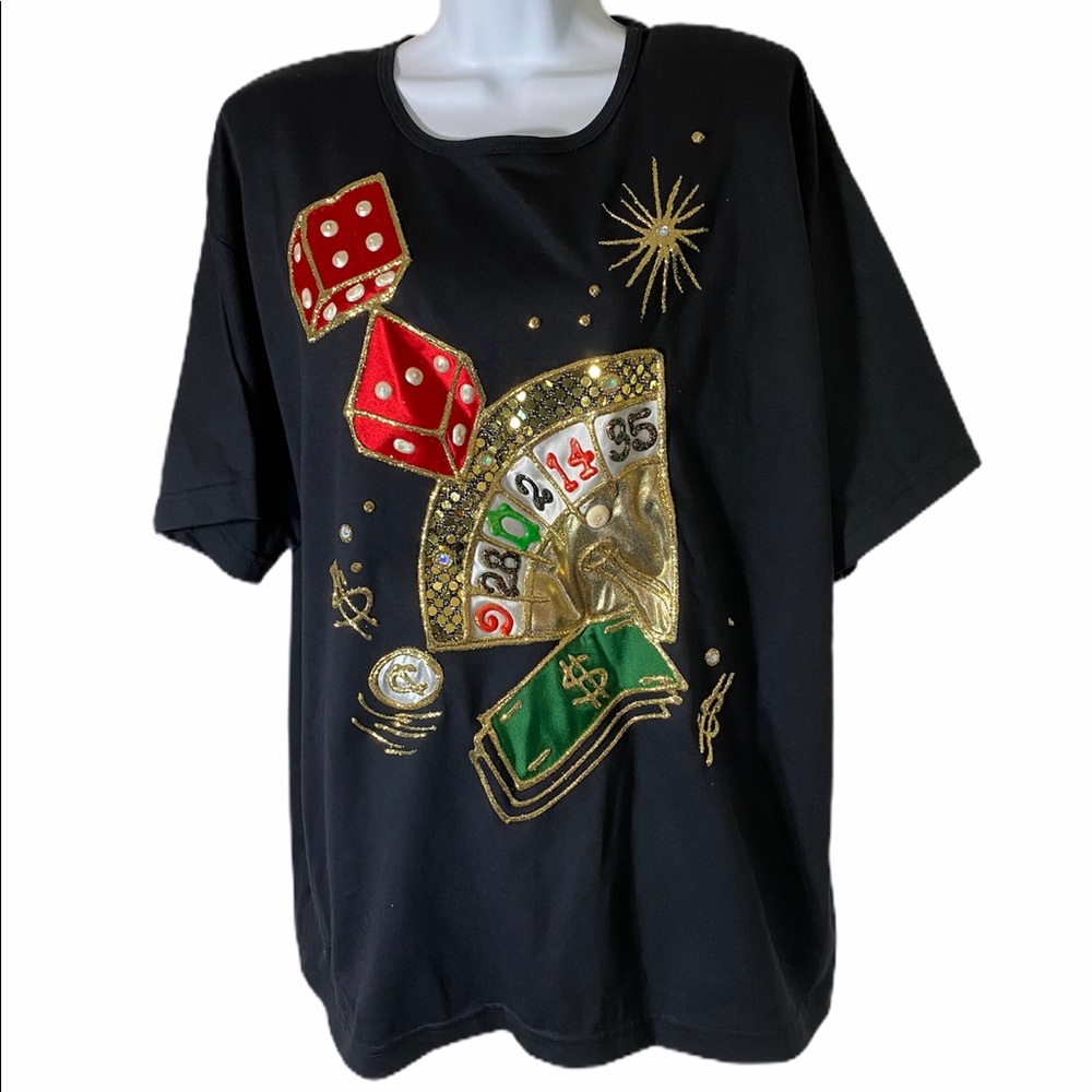 Vintage! Karla Reid Gamble Puff Paint Top